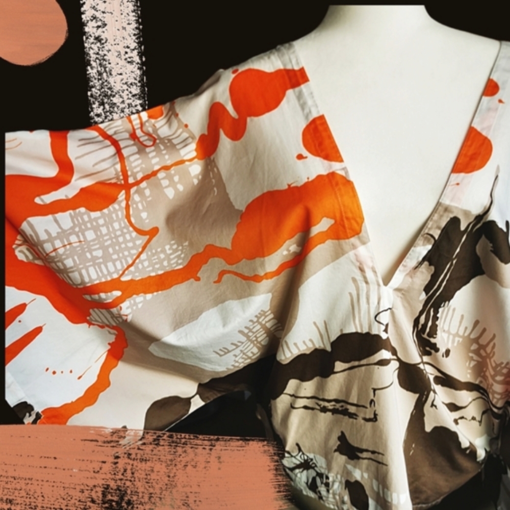 MARIMEKKO vintage kimono sleeve blouse